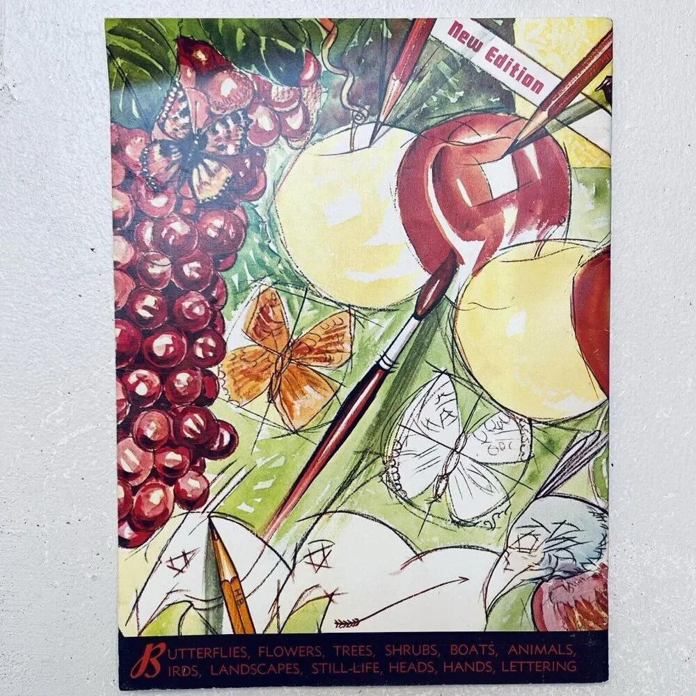 Vintage How‎ To Draw By Walter Foster Butterflies Flowers Trees Shrubs Heads